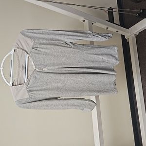 Lands End Canvas 3/4 Sleeve Gray Top